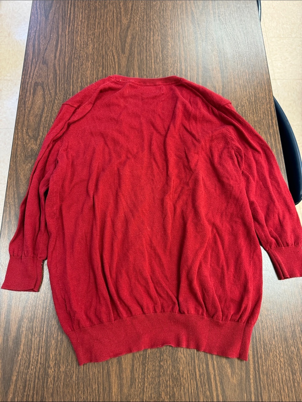 Zara Deep Red V-Neck Button Cardigan - Picture 3 of 3